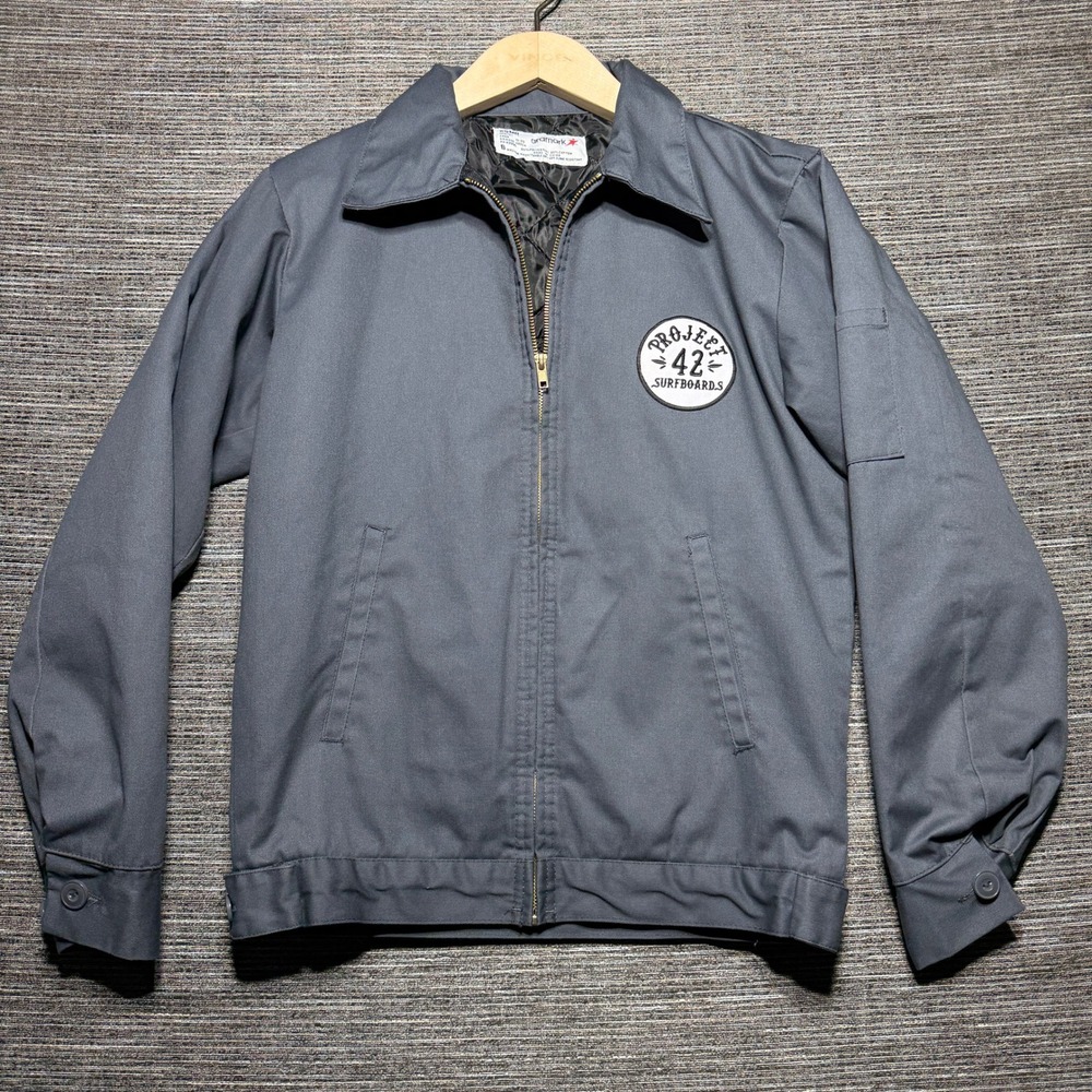 Aramark Eisenhower Jacket Mens XS Gray LS Quilted Project 42 Surfboards